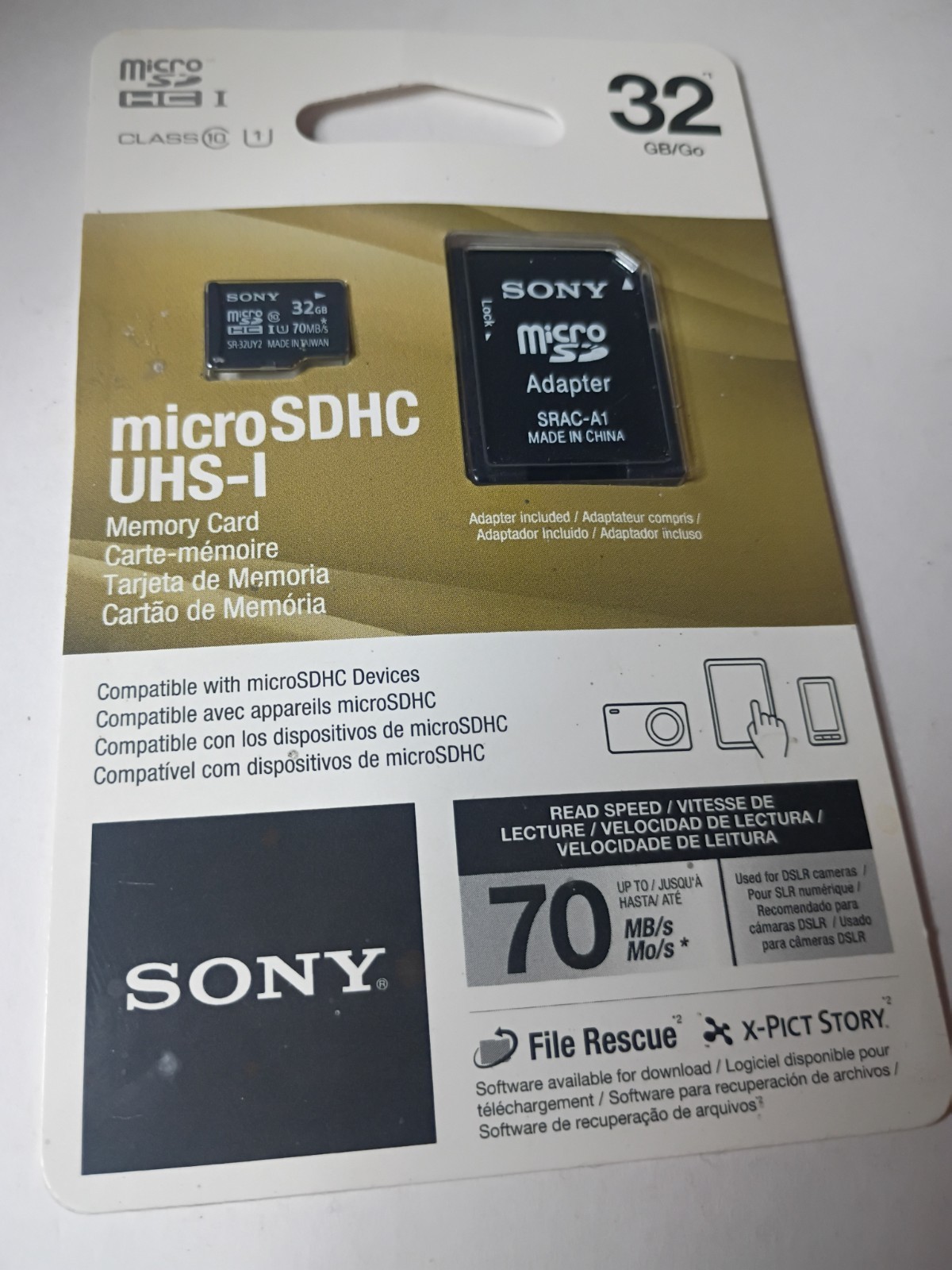 Sony 32GB microSDHC UHS-I Class 10 High Speed Memory Card Adapter SR32UY2A/TQ