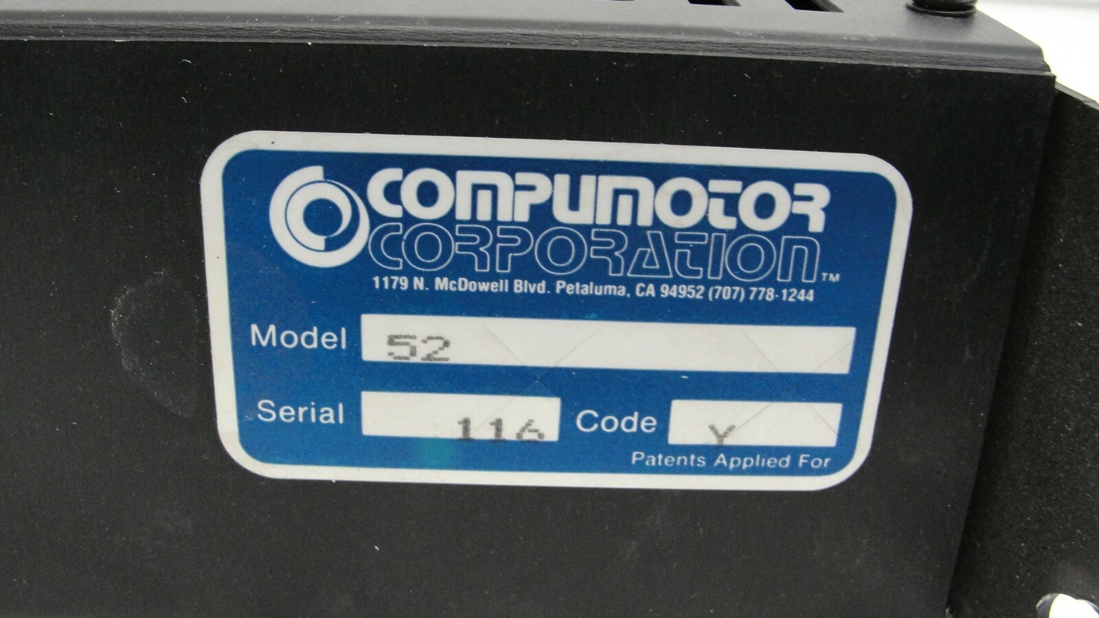 Compumotor model 52 microcontroller code Y