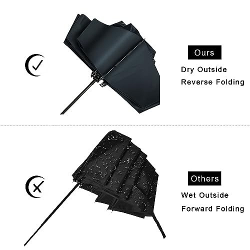 Compact Reverse Folding Travel Umbrella Auto Open Windproof 46 Inch