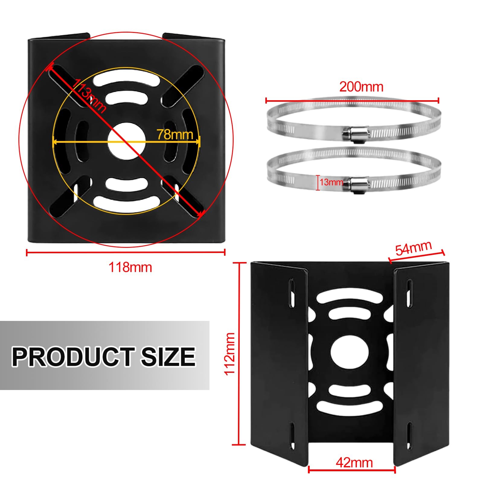 Universal Vertical Pole Mount Adapter Bracket for CCTV Security Camera 1 PACK