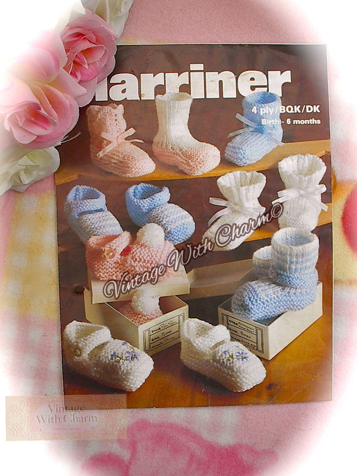 Vintage Knitting Pattern Baby's Bootees 5 Styles & 3 Styles Of Shoe