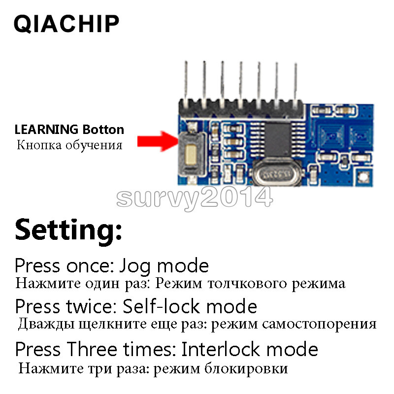 4 CH 433mhz RF Receiver Learning Code Decoder Module 433 mhz Wireless