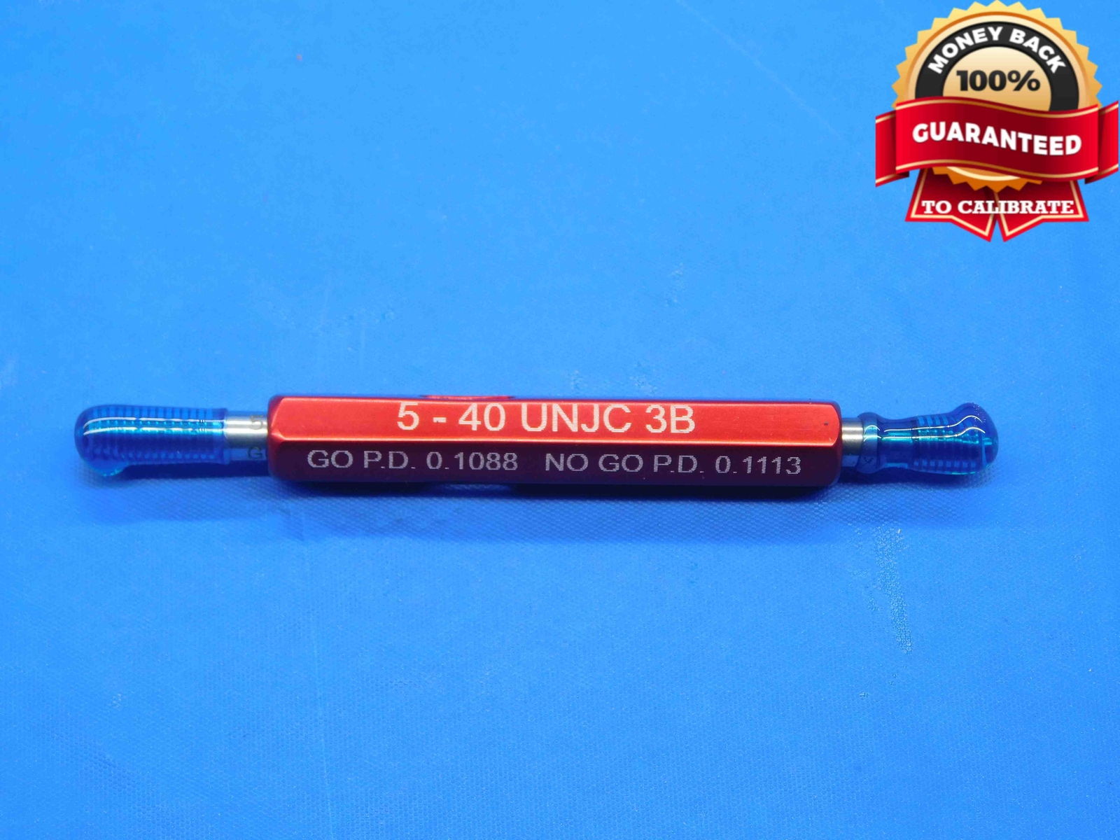 5 40 UNJC 3B THREAD PLUG GAGE #5 .125 .1250 GO NO GO P.D.'S = .1088 & .1113