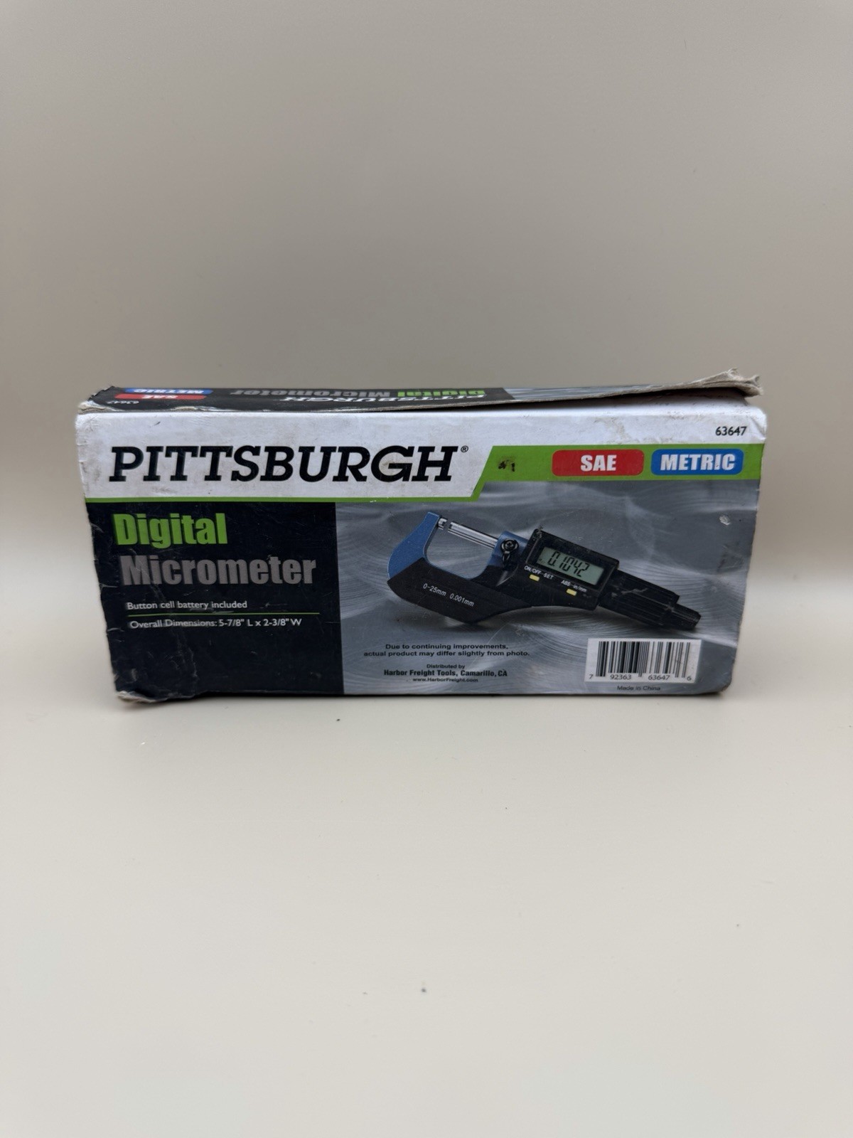 Pittsburgh 63647 Digital Micrometer SAE Metric
