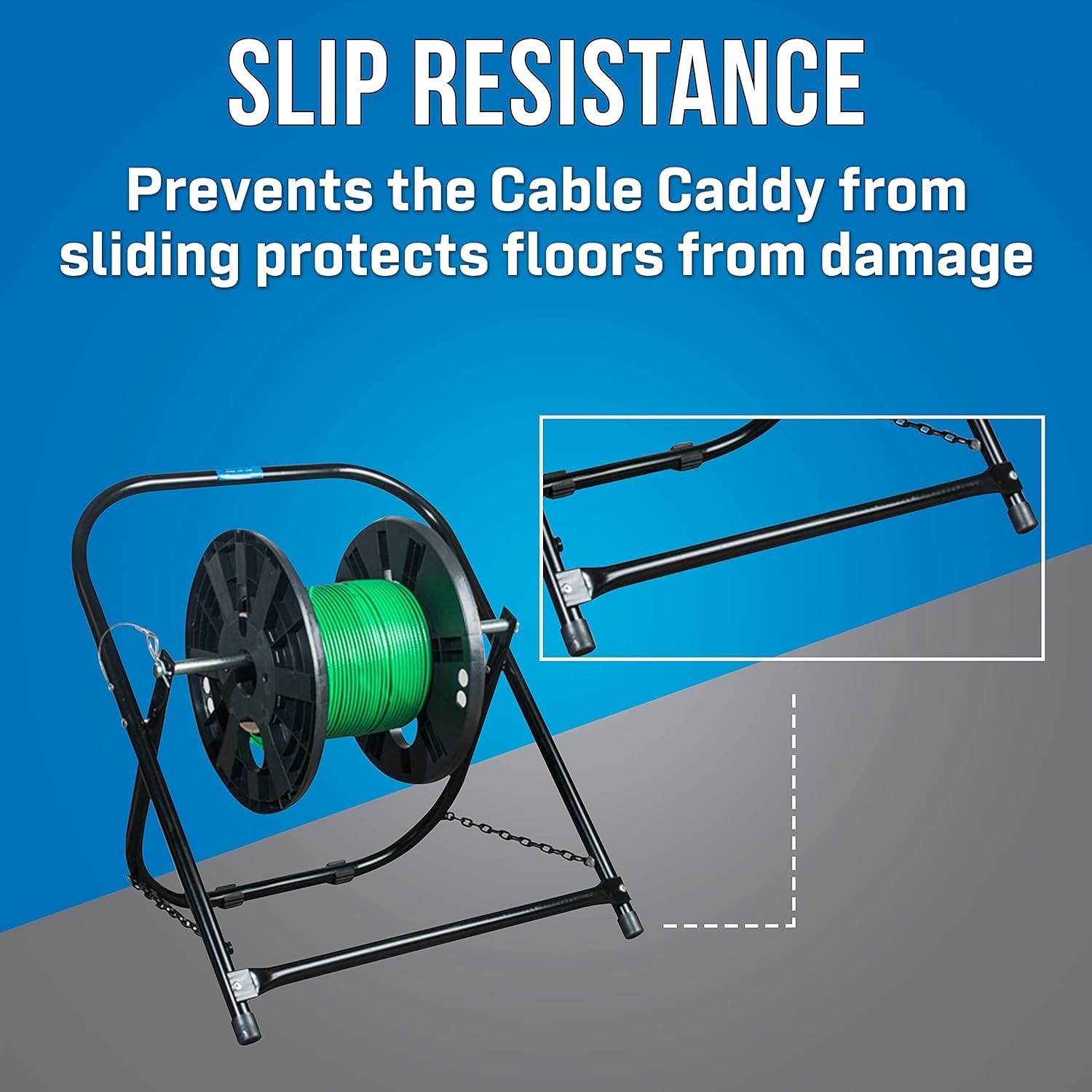Folding Cable Caddy Stand Electrical Wire Spool Dispenser for Pulling Reel Roll