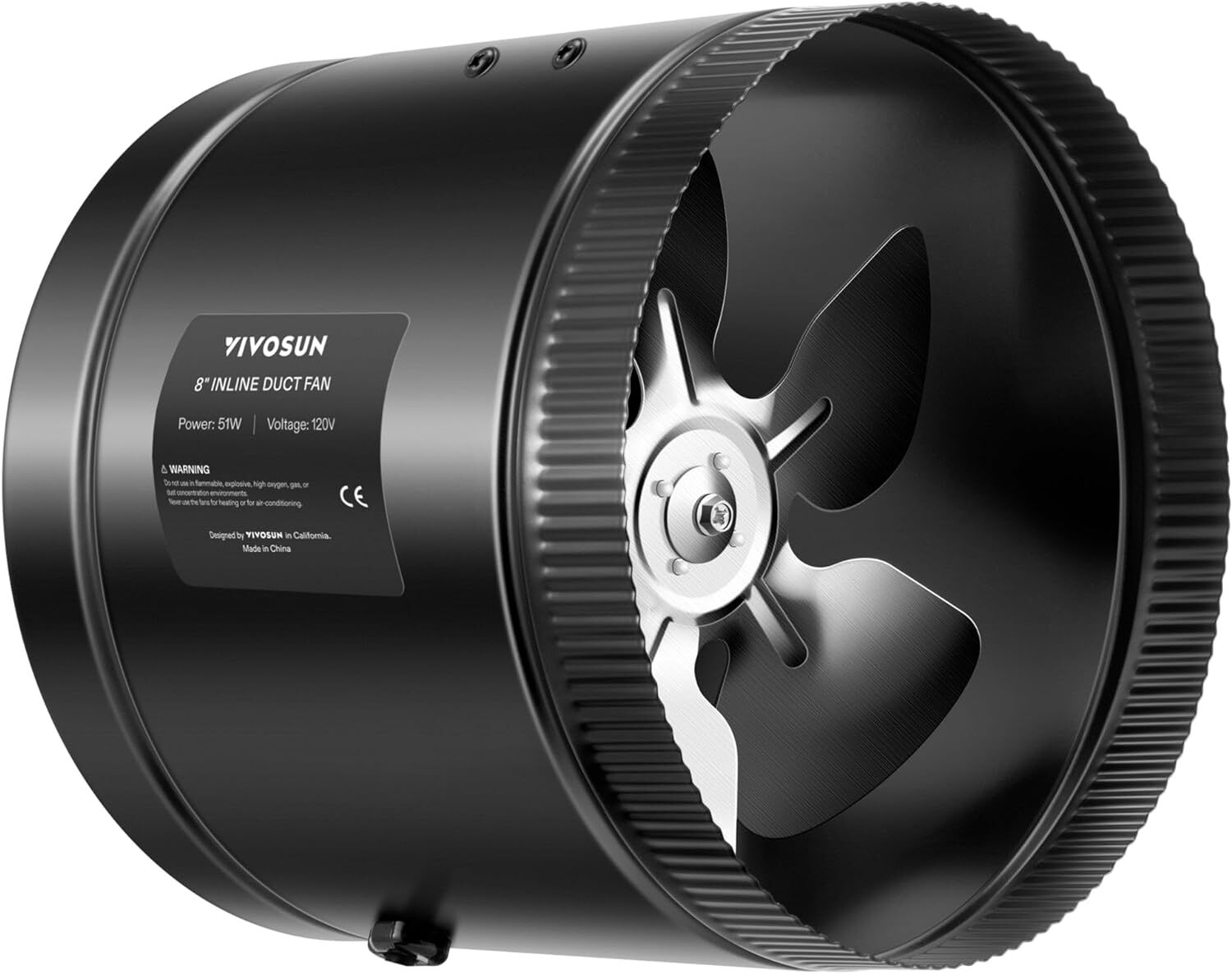 VIVOSUN 4/6/8 inch 100/240/420CFM HVAC Exhaust Ventilation Fan W/Low Noise