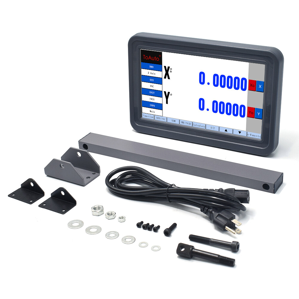 TOAUTO 2/3 Axis LCD Touch Screen DRO Digital Readout 5um TTL Linear Glass Scale