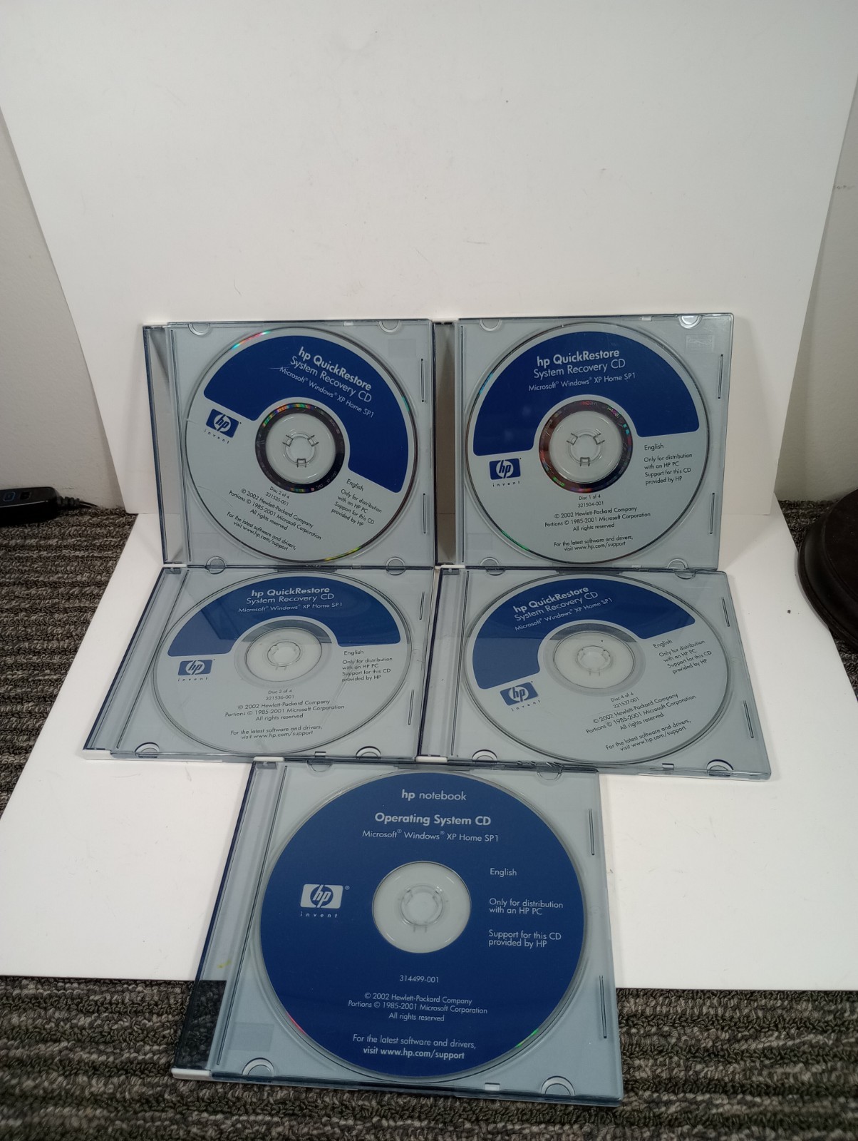5 Hp quickrestore system 2002 cds Windows XP SP1