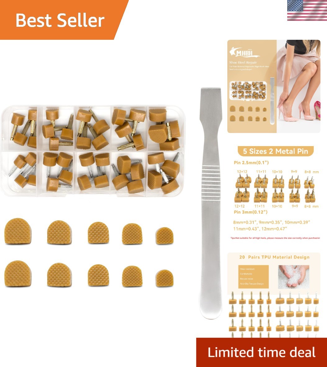 Easy to Use High Heel Replacement Tips Kit with Storage Box - 40 Tips Included