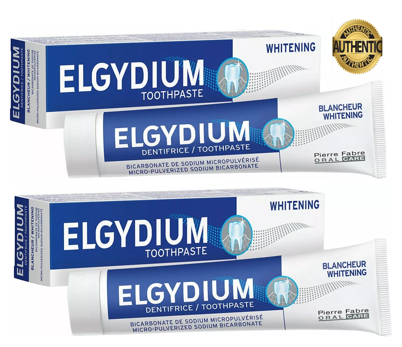 2 PACK - Elgydium Whitening Toothpaste 75ml Exp 02/26