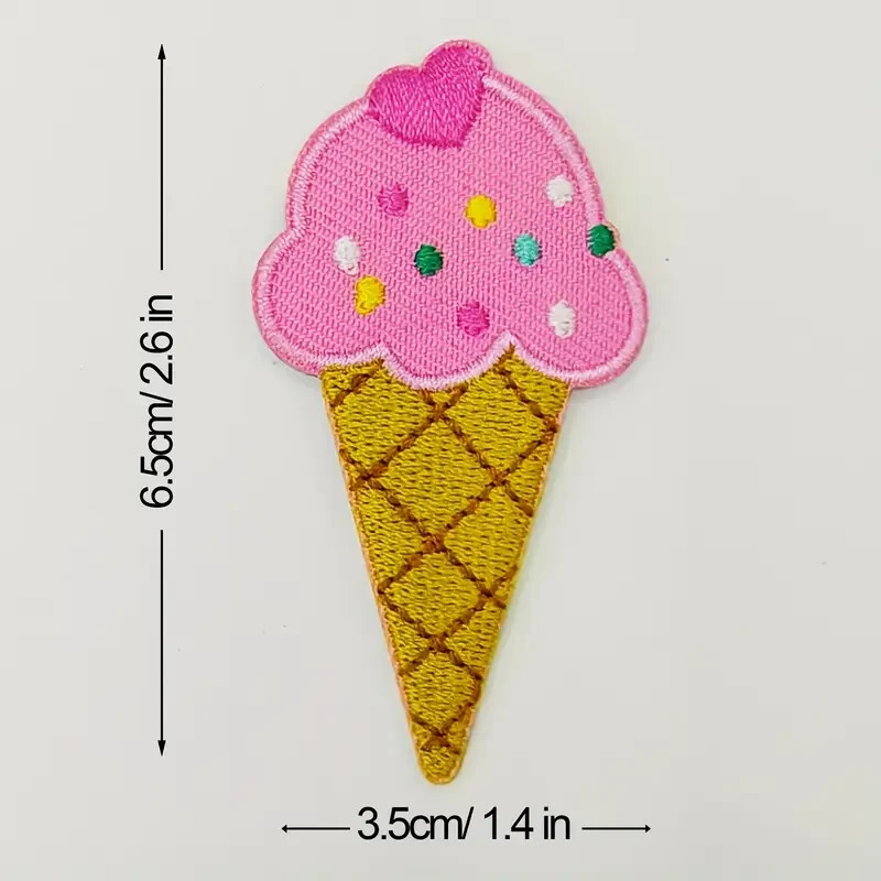 1 piece iron on patch applique Ice Cream Cone 1+1/2" x 2+3/4" FREE SHIPPING