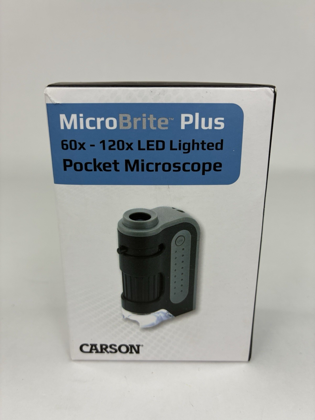 CARSON 60-120x LED Lighted Pocket Microscope, Black/Gray MM-300