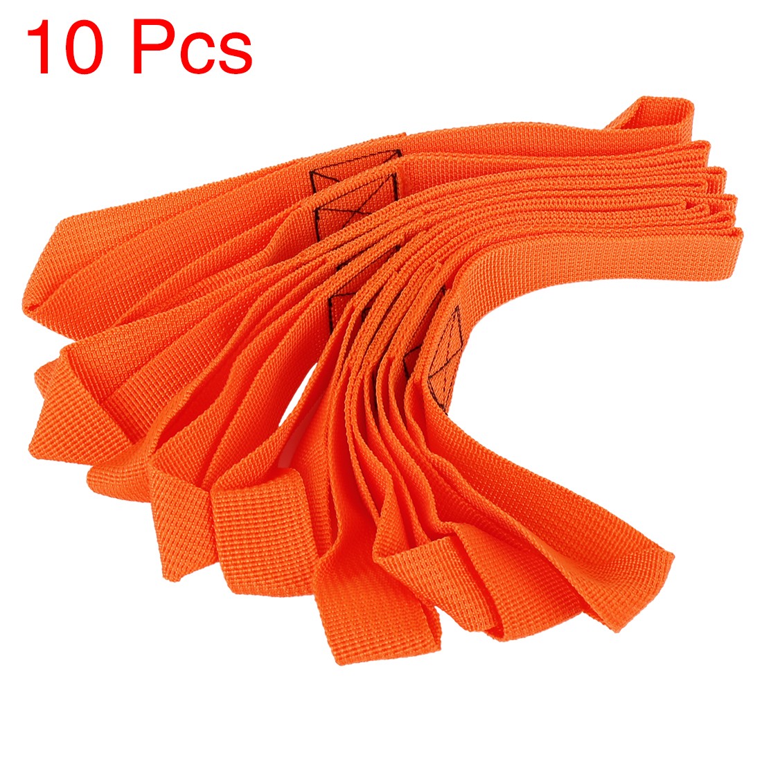 10PCS Orange 2.5 x 20.5cm Cargo Belt Loop Tie Down Strap for Motorcycle