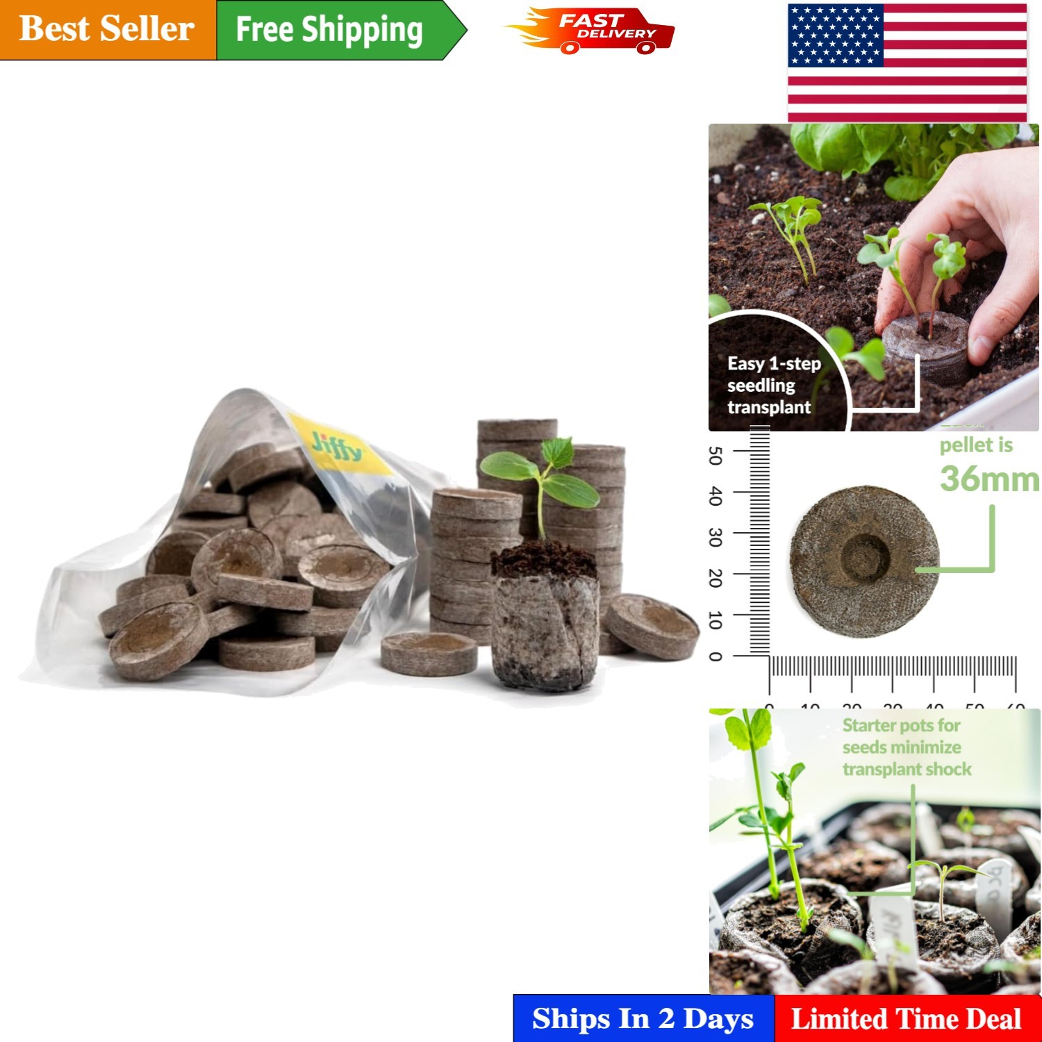 Nutrient-Rich Peat Seed Starters: 100 Easy-Use Pellets for Home Gardening