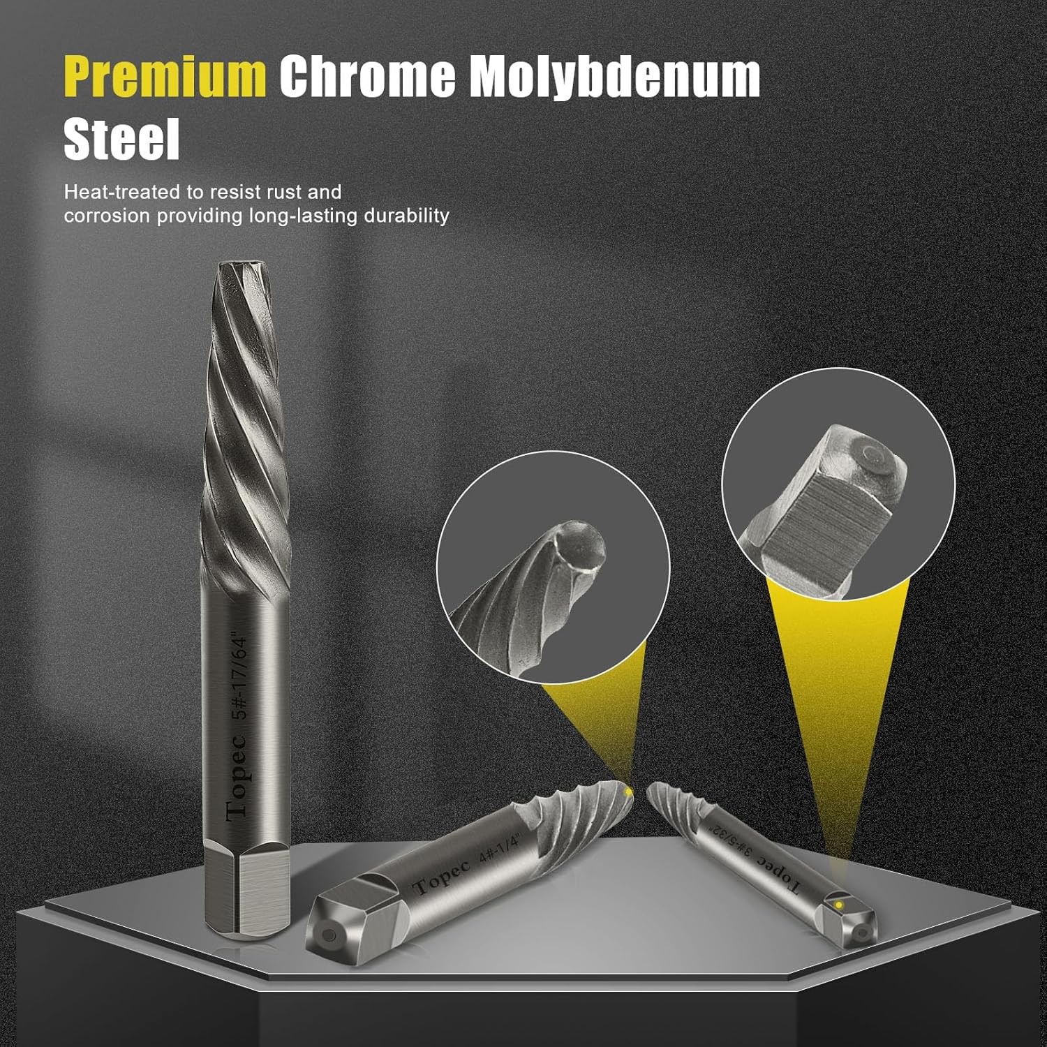 TOPEC Damaged Screw Extractor Set, 7 Piece Easy Out Bolt for...