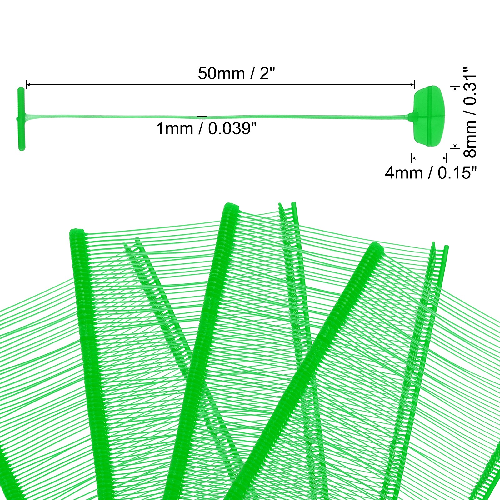 5000pcs 2" Micro Tagging Gun Fasteners, Tagging Barbs Attachment, Green