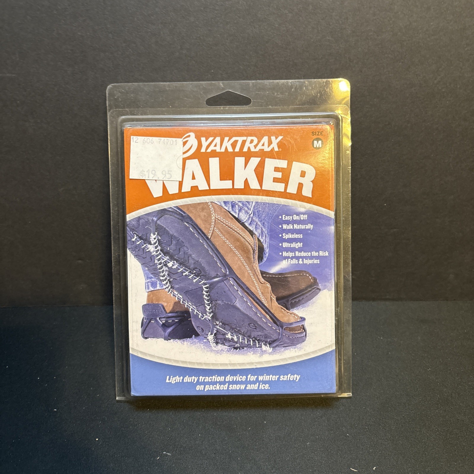 Yaktrax Walker Traction • Size M • Snow & Ice Spikeless Grips • New Open Box SS