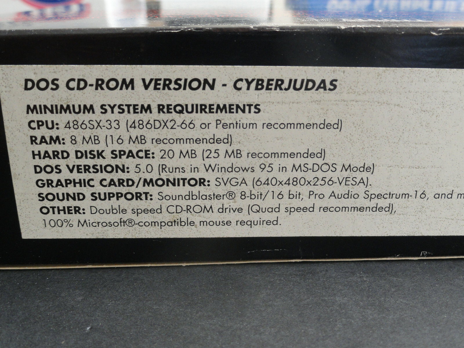 CYBER JUDAS - D.C. TRUE LTD. 1994 -WINDOWS 95, PC GAME CD-ROM, BIG BOX - SEALED