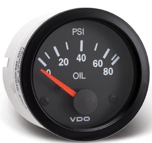 VDO 350-104 Vision Series 80 PSI Oil Pressure Gauge  In STOCK, Won't Last Long!!