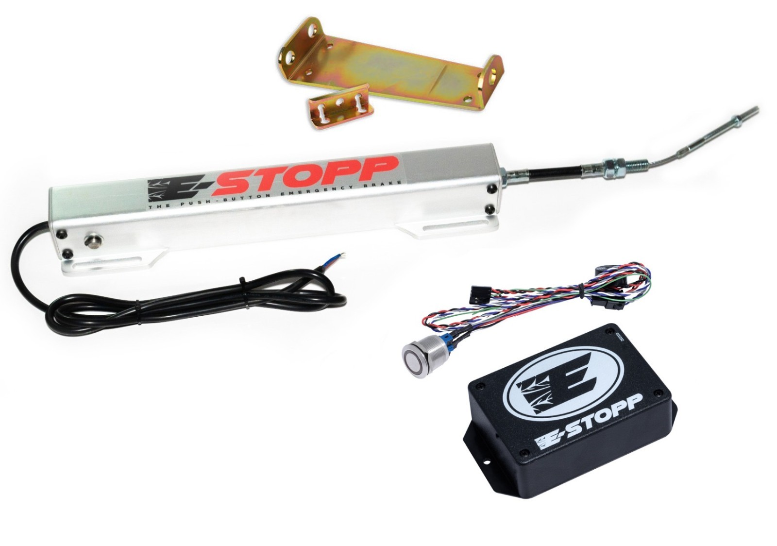 E-Stopp Electric Push Button Parking Brake Kit with Combiner Bracket