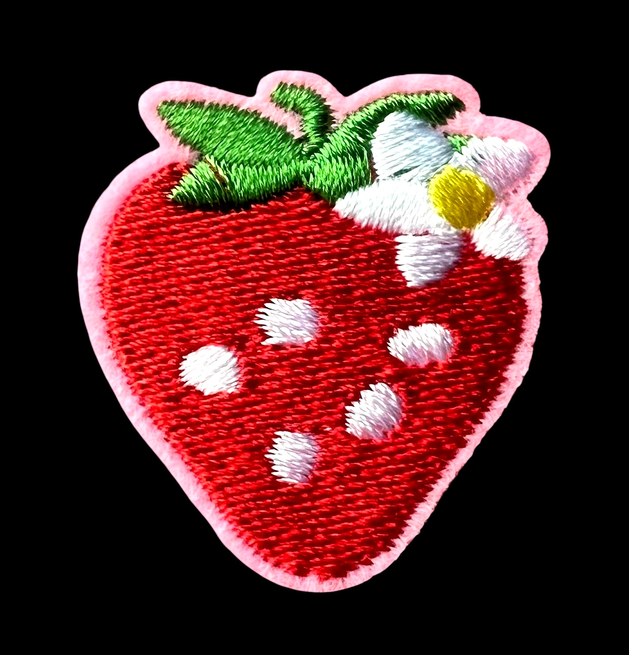 Strawberry Pattern Embroidered iron on Patch 1+1/2 x 1+3/8 inch