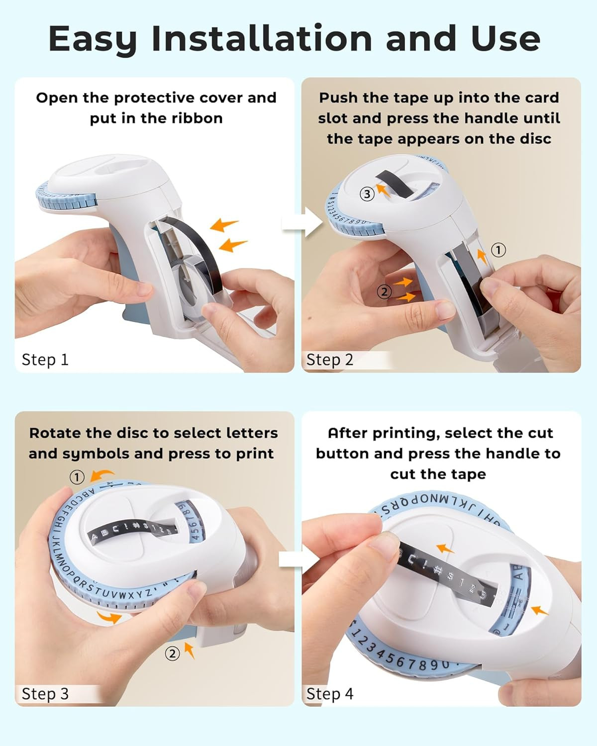 Embossing Label Maker Machine Handheld with Backlit Screen Compatible with DYMO