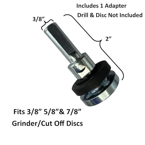 Drill Adapter Attachment for 3/8" 5/8" & 7/8" Arbor Grinder Discs & Cut Off Whee