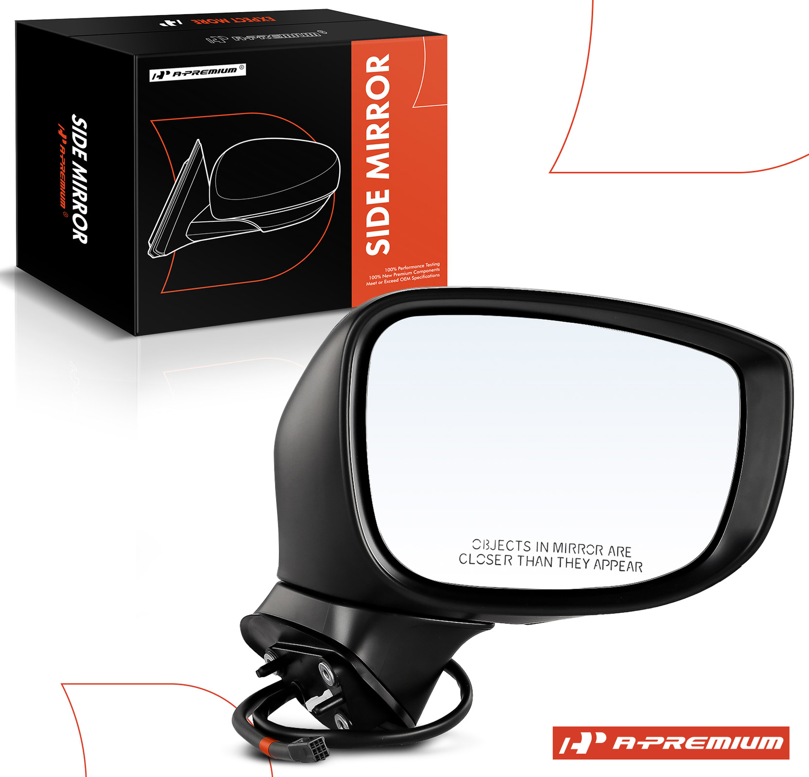 A-Premium Passenger Power Mirror Manual Fold & Signal Light for Mazda CX-5 17-22