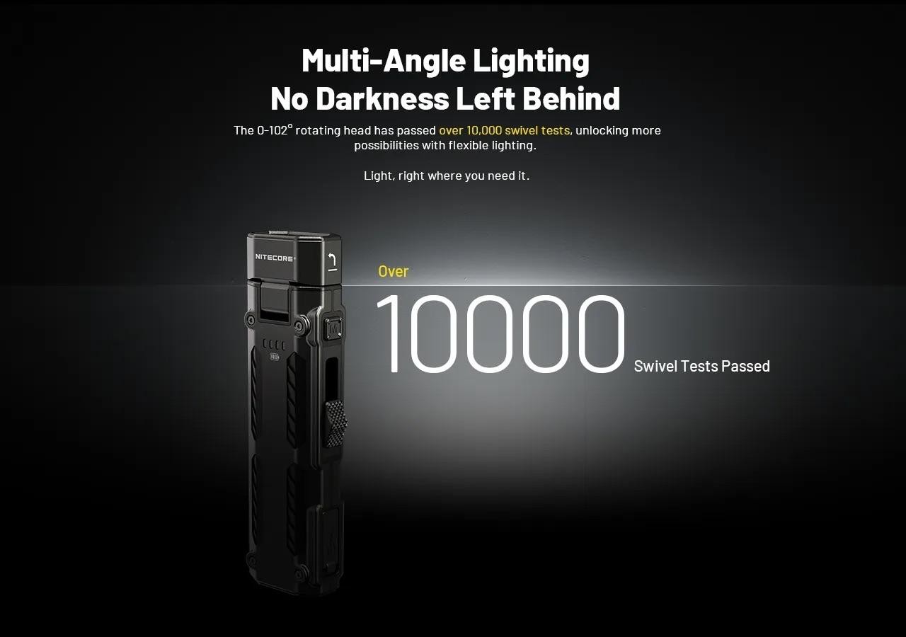 Nitecore EDC09 EDC Flashlight High CRI Three Color Temperatures Adjustable Angle