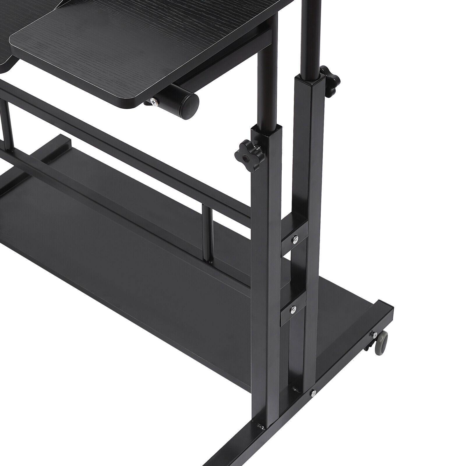 Rolling Laptop Desk Adjustable Height Office Computer Table Stand Up Workstation