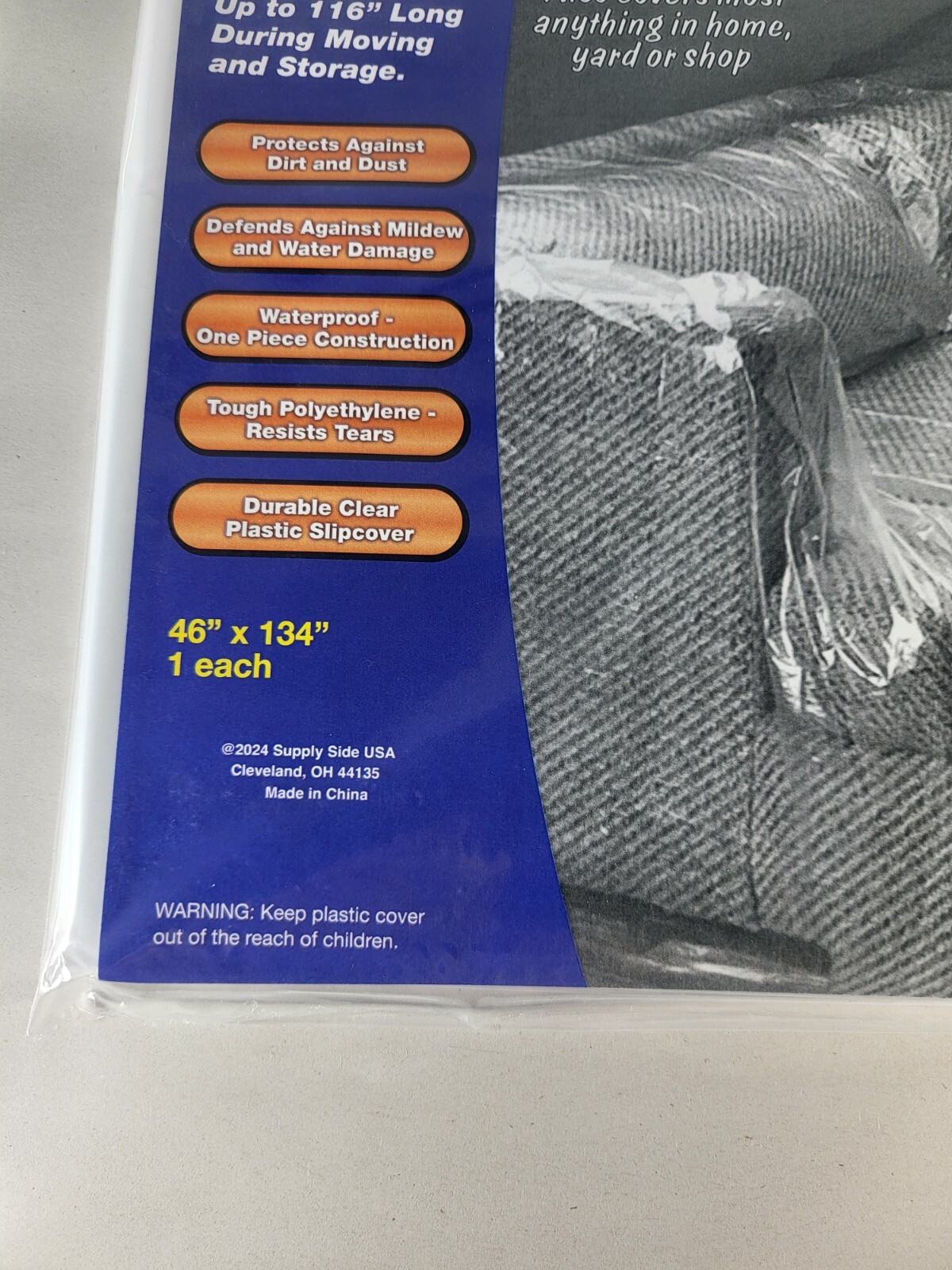 Value Store It Plastic Sofa Cover SS-9040PL Protects Sofas Up To 116"