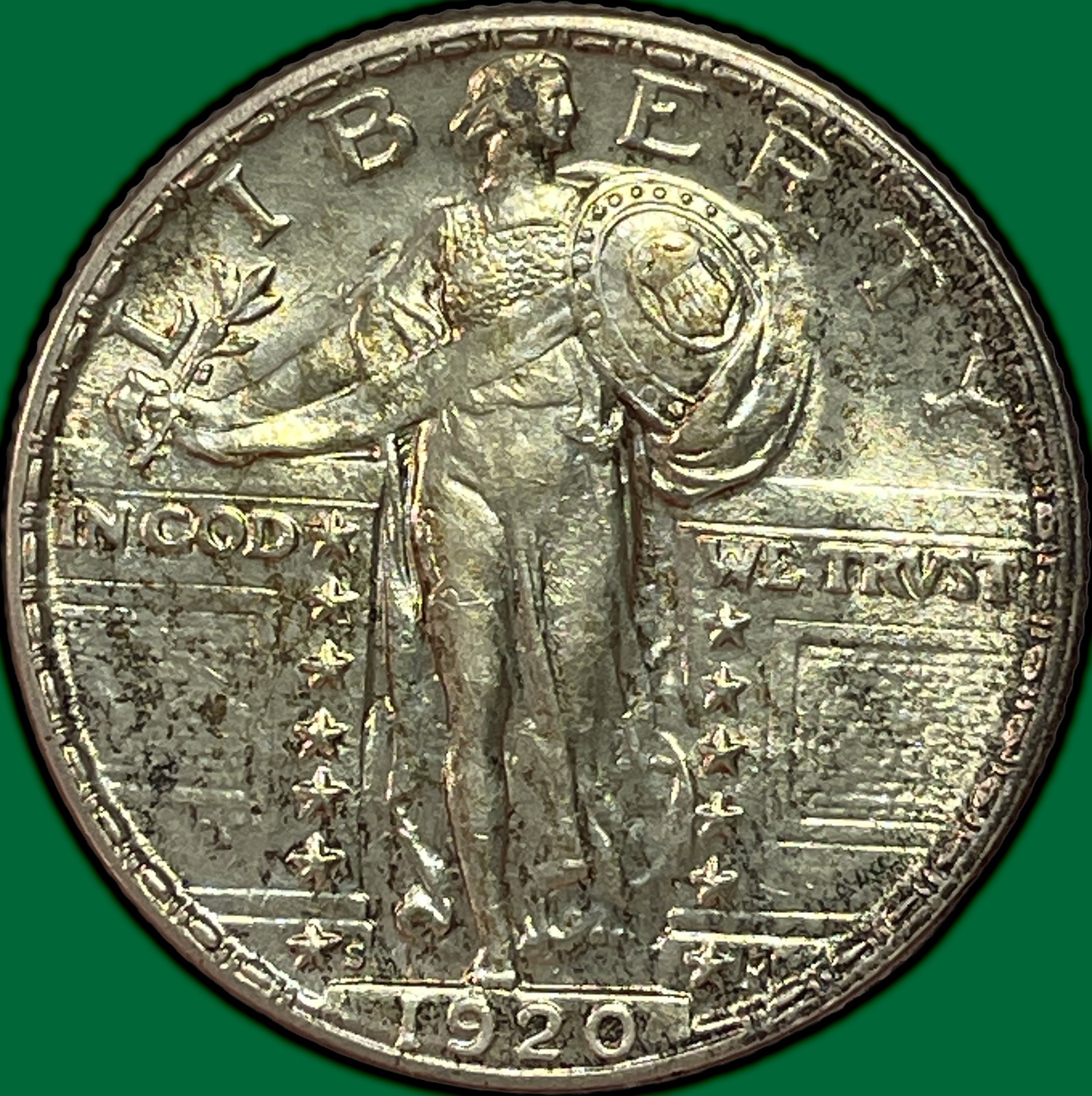 1920-S Standing Liberty Quarter Brilliant Uncirculated BU Coin #43658
