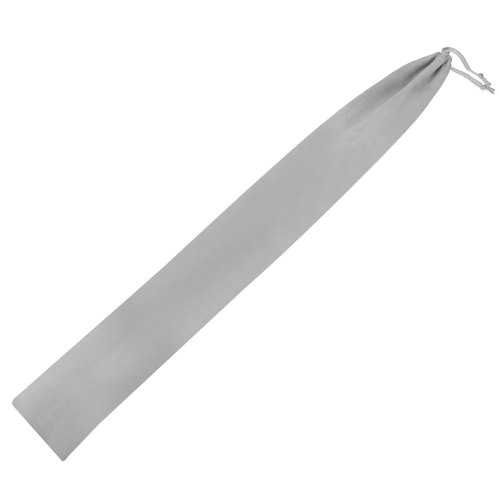 Grey Long Flannel Fabric Drawstring Pouch for Recorder Drum Sticks, 10 x 75cm