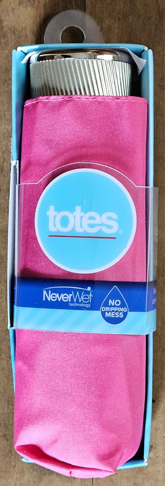 NWT Totes #08407 Magenta 38" Coverage Never Wet Umbrella in Original Packaging
