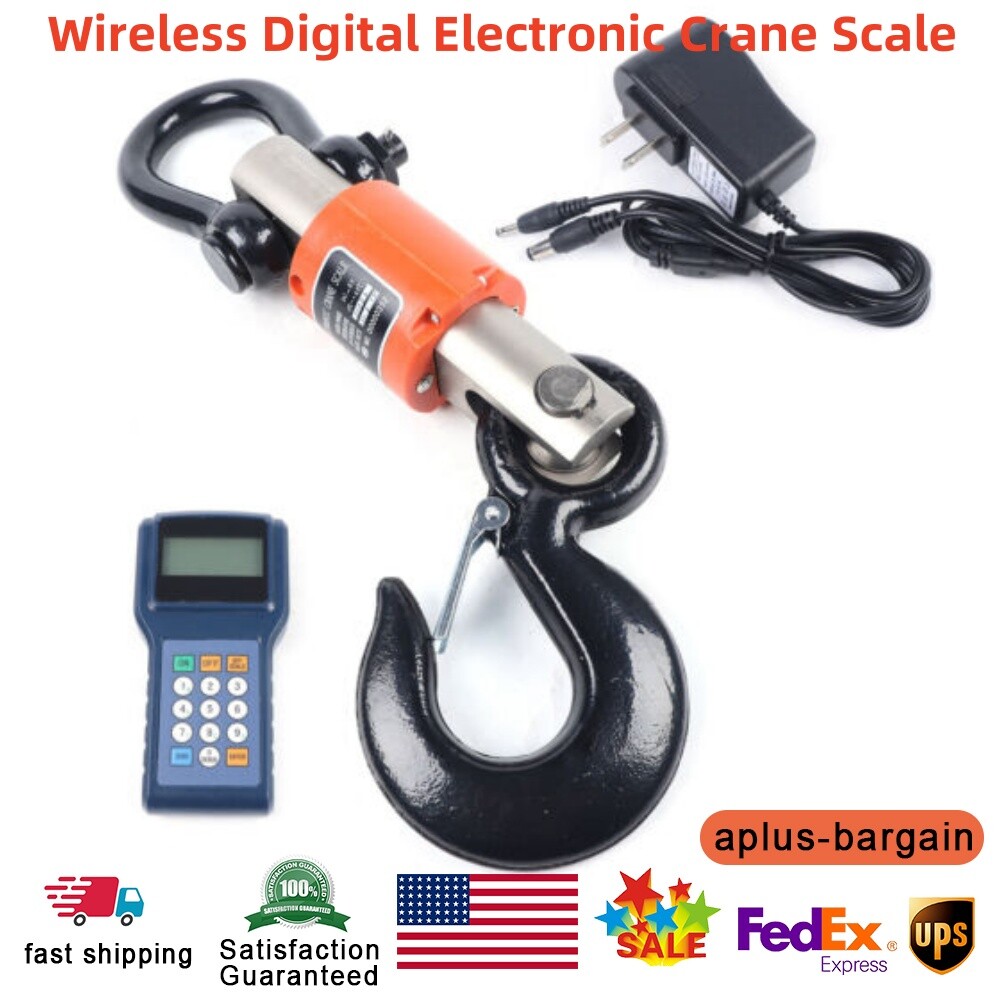 Wireless LCD Digital Electronic Hanging Crane Scale Remote Control 10,000KG Max