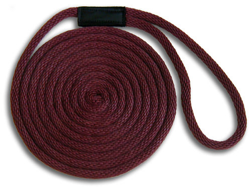 3/8" x 15' Solid Braid Dock Lines - Burgundy - Made in USA