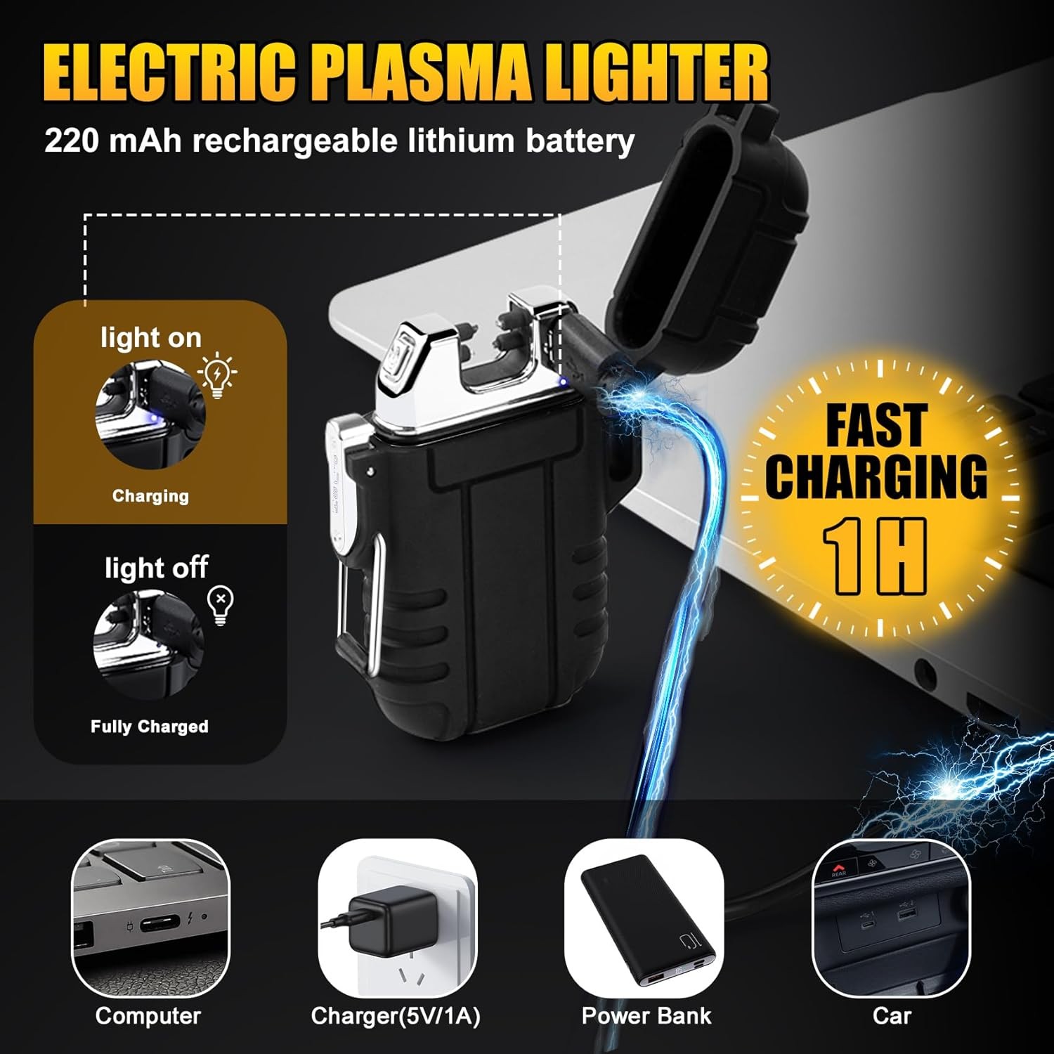 Electric Lighter USB Rechargeable Birthday Gift for Husband