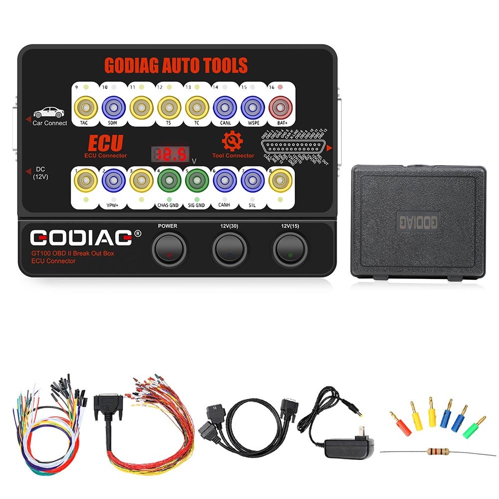 GODIAG GT100 OBDII Protocol E-CU Detector OBD2 Break Out Box Bench Connector