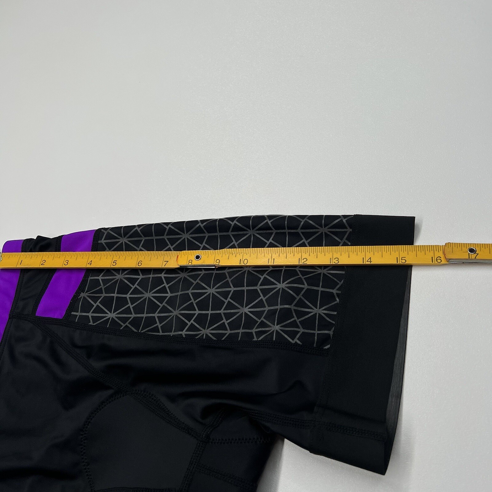 TYR Women's XL Black Purple 6" Triathlon Exercise Bike Shorts COMPETITOR New