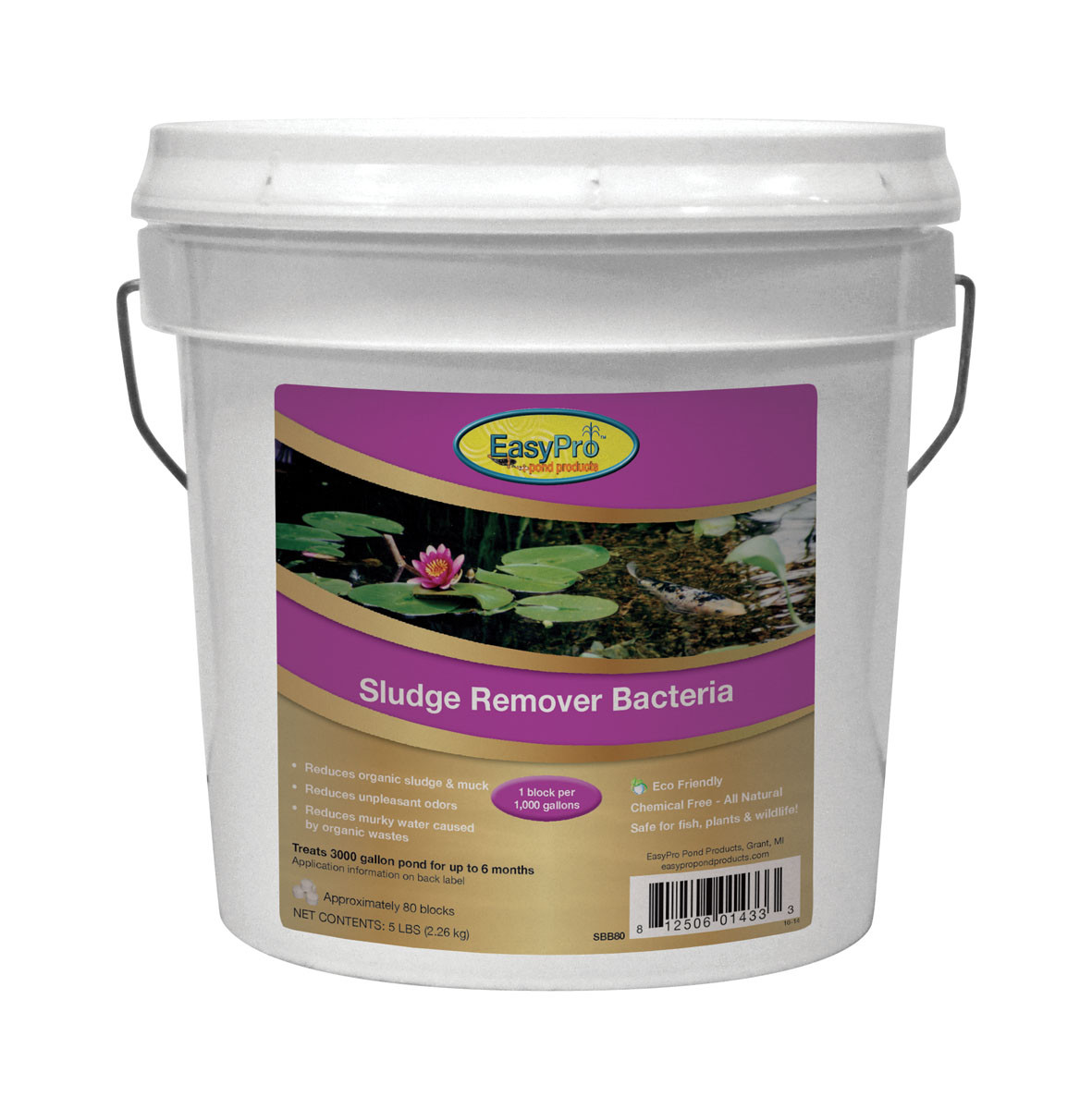 EasyPro SBB80 Sludge & Muck Remover Bacteria Blocks for Ponds Up to 1 Acre