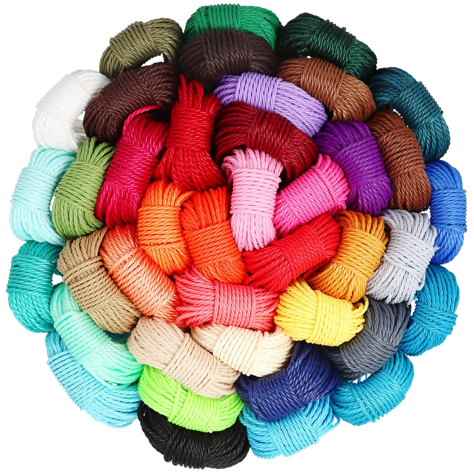 40 Colors 1mm Waxed Polyester Cord 437 Yard Waxed Bracelet Cord Wax String Co...