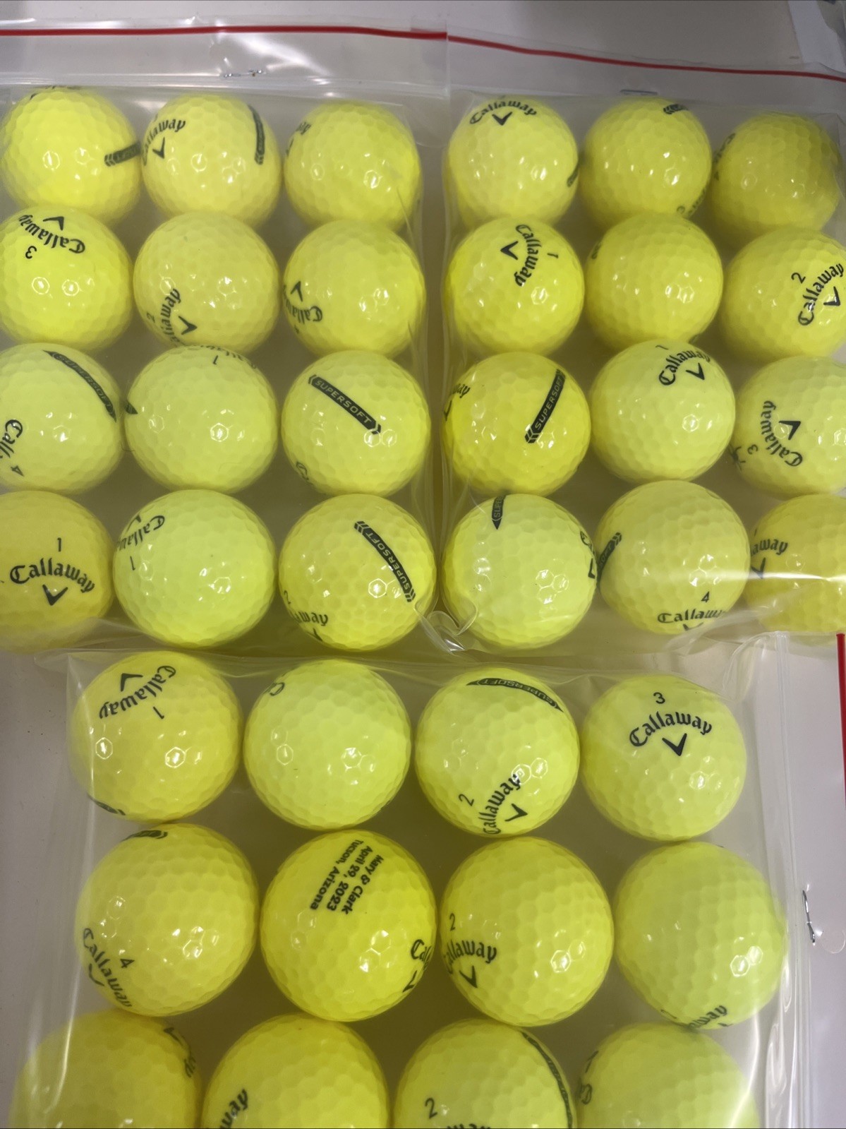 3 DOZEN 5-A CALLAWAY SUPERSOFT ( YELLOW ) GOLF BALLS