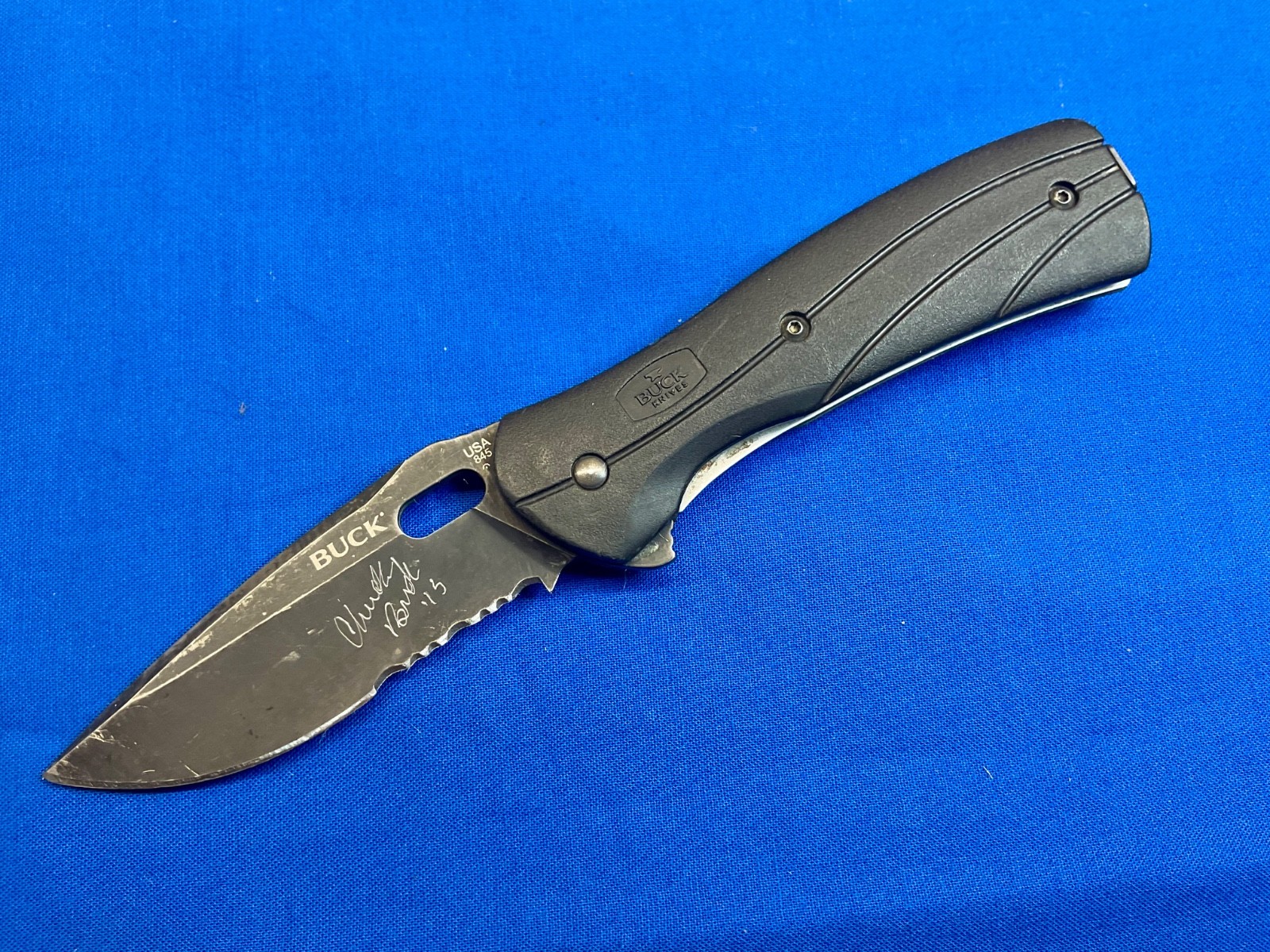 Buck Vantage Force Select 845 Pocket Knife USA Signed by Chuck Buck