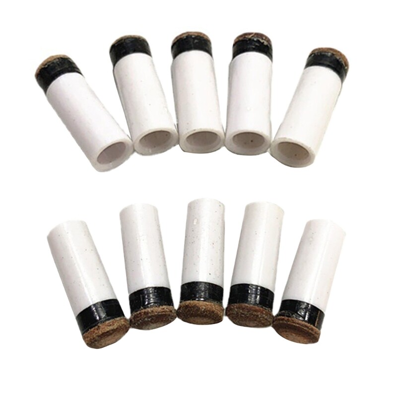 Screw-On Tip Set with Pool Cue Ferrules 10 Pack for Snooker Billiards Game
