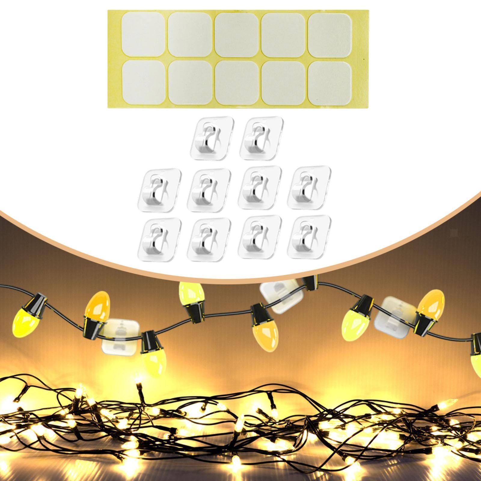 Sticky Cable Clips Versatile Outdoor Light Clips for TV Under Desk Laptop