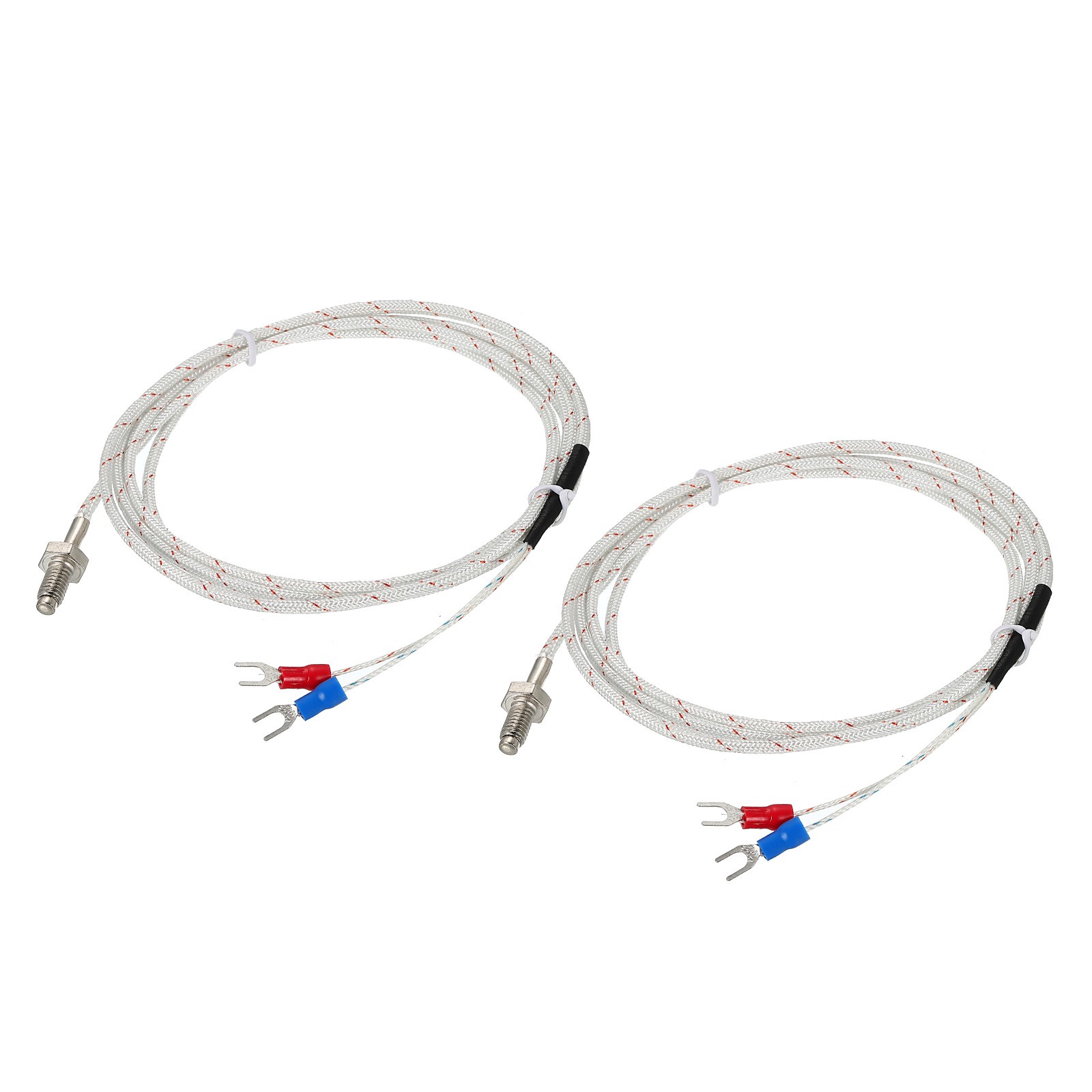 K Type Temperature Sensor 2pcs M6 Thermocouple 5ft 0 to 800°C(32 to 1472°F)