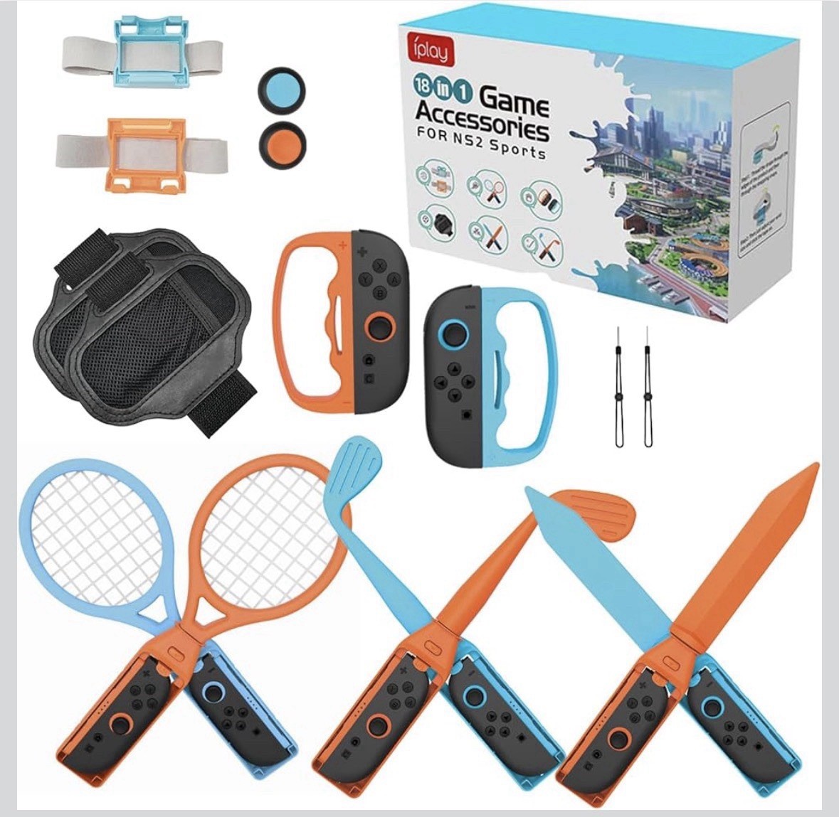 Sports Accessories Bundle for Nintendo Switch  – 18 in 1 Family Accessories Kit