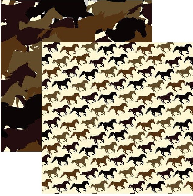 Saddle Up - Horsin' Around, scrapbook paper, DS, Reminisce SAD002