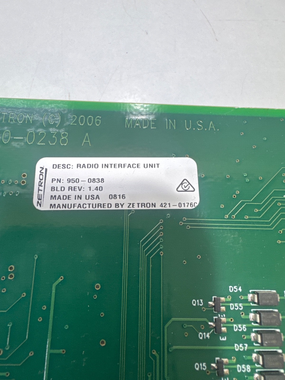 Zetron 950-0838 Radio Interface Unit Card