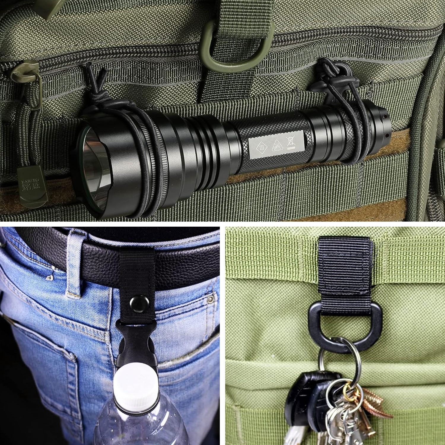 48Pcs Backpack Accessories, Tactical Molle Clips & Tactical Belt Accessories
